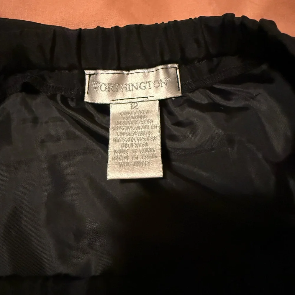 Worthington‎ Black Elastic Lace Tiered Waist Skirt